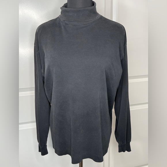 Compliments Tops - Black Cotton Turtleneck Size L